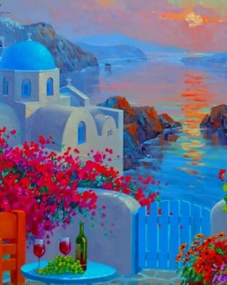 Santorini Europe Paint by numbers