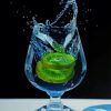 Kiwi fruit In Water Glass Paint by numbers