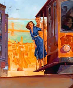Couple on Tram paint by numbers