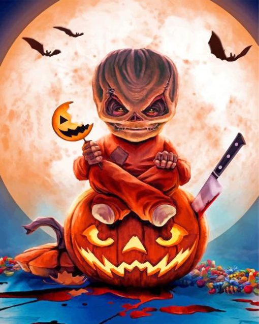 Creepy Sam Trick R Treat Paint by numbers