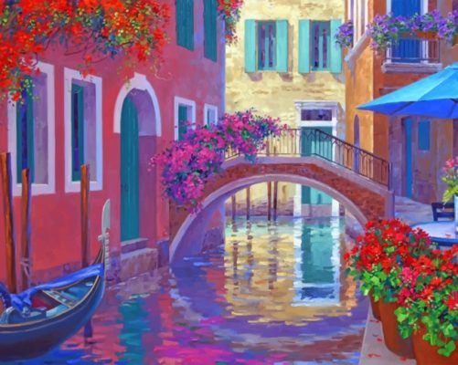 Venice Canal Bridge paint by numbers