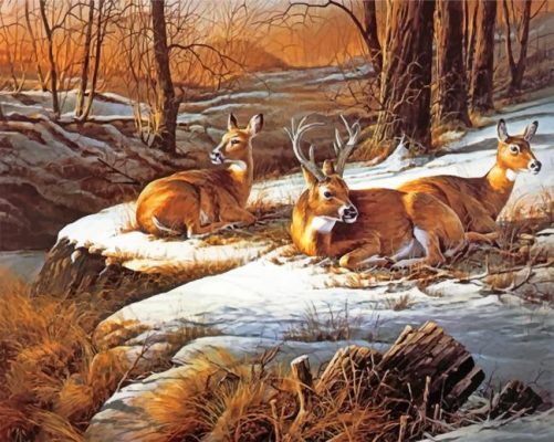 White-tailed-deers-paint-by-numbers