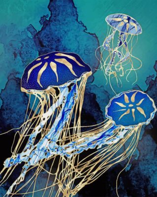 metallic jellyfish paint by number