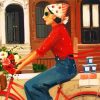 Aesthetic Girl On Bicycle Paint by numbers