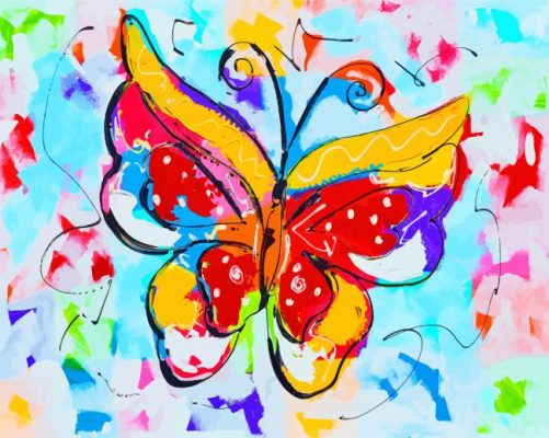 Colorful Butterfly Art Paint by numbers