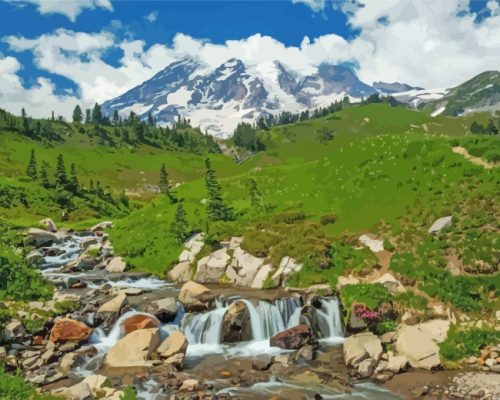 Mt-rainier-national-park-paint-by-numbers