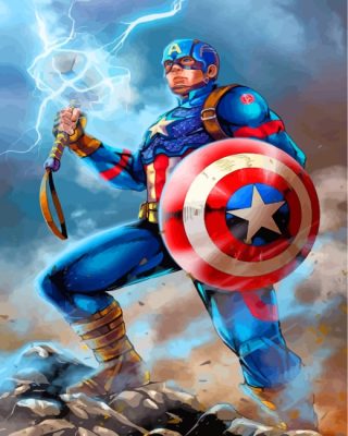 Superhero Captain America Paint by numbers