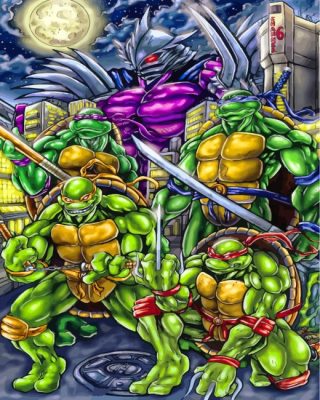 Super Shredder And Ninja Turtles Paint by numbers