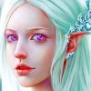 Fantasy Elf With Violet Eyes Paint by number