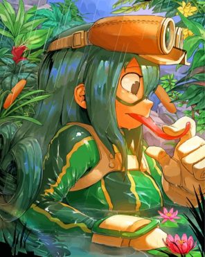 Tsuyu Asui Bnha Paint by numbers