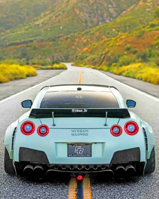 White-Nissan-GTR-paint-by-number