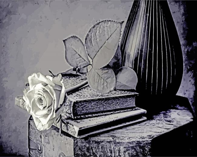 black-and-white-rose-flower-paint-by-number