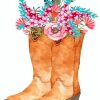 brown-boot-and-flowers-paint-by-numbers