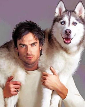 ian-somerhalder-with-his-pet-paint-by-numbers