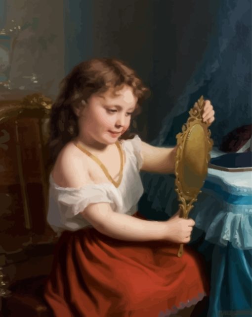 little-girl-and-mirror-paint-by-numbers