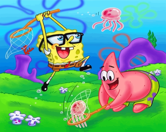 spongebob-and-patrick-jellyfishing-paint-by-numbers