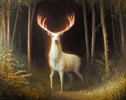 white-stag-paint-by-number