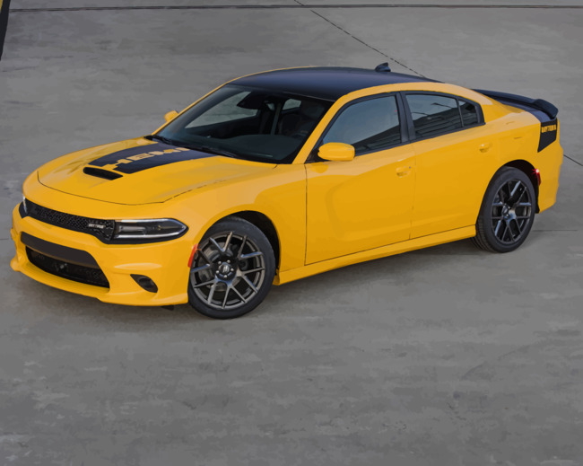 yellow-dodge-charger-car-paint-by-numbers