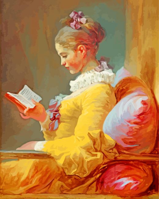Young Girl Reading Paint by numbers