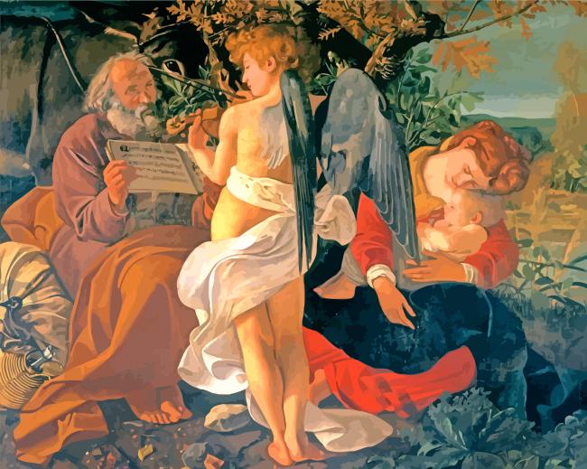 Rest on the Flight into Egypt by Caravaggio paint by number