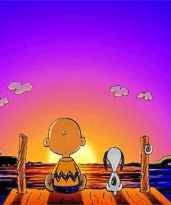 Snoopy And Charlie At Sunset paint by number