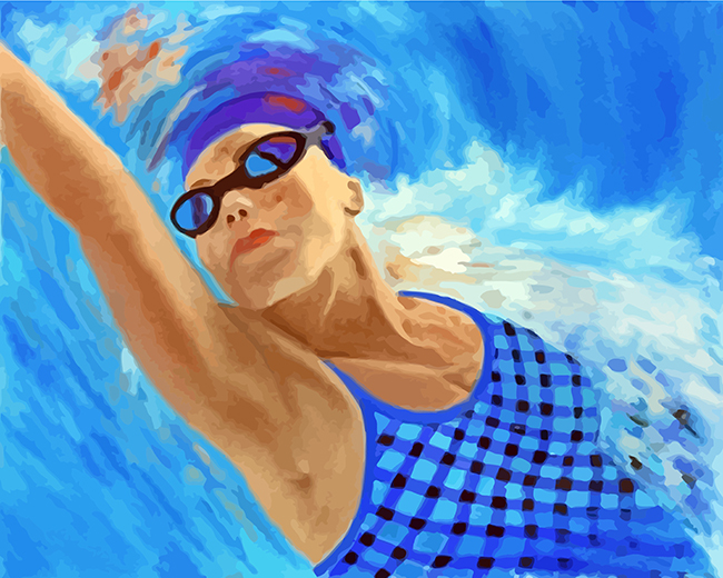 swimmer-woman-paint-by-numbers