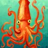 Red Giant Squid paint by numbers