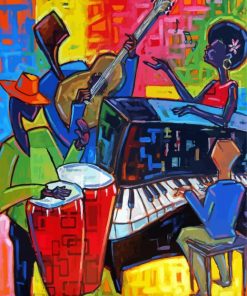 Aesthetic Cuban Musicians paint by number
