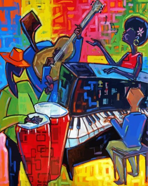 Aesthetic Cuban Musicians paint by number