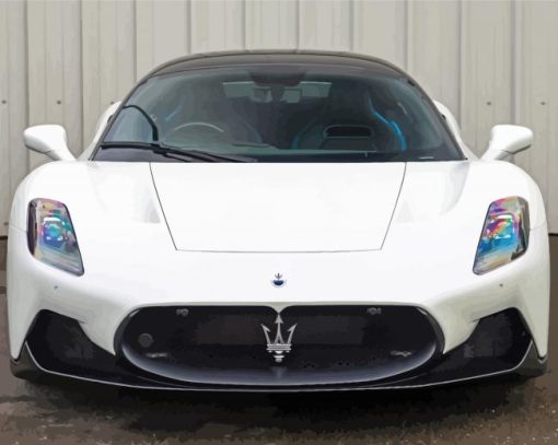 Aesthetic Pearl White MC20 Maserati paint by number