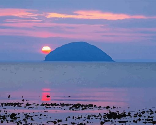 Ailsa Craig Seascape At Sunset paint by number