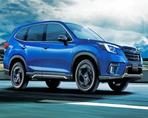 Blue Subaru Forester paint by number