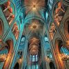 Gothic Cathedral Interior Paint by number