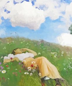 Lying Woman In Meadow Paint by number