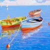 Mediterranean Seascape Fishing Boats paint by number