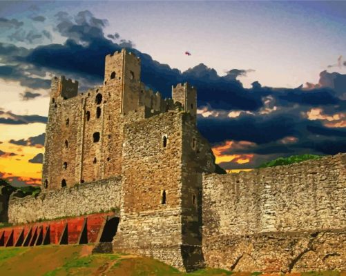 Rochester Castle Building paint by number