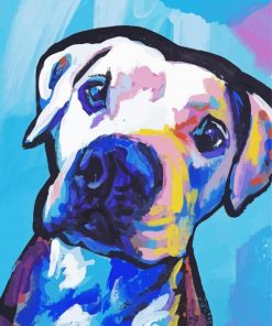 Abstract Pitbull Dog paint by number