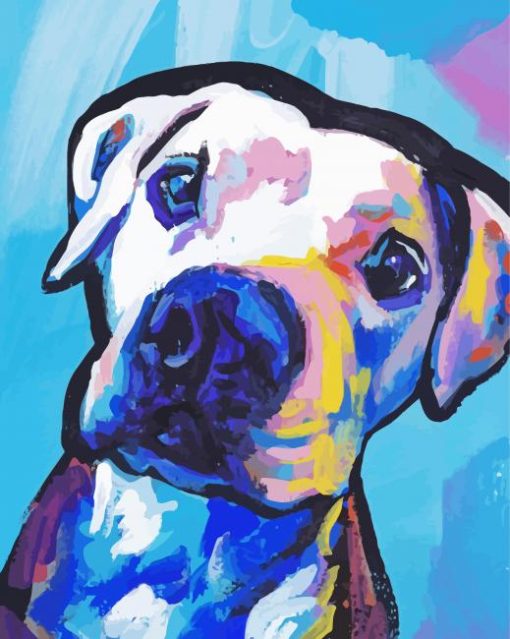 Abstract Pitbull Dog paint by number