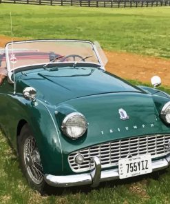 Green Triumph TR3A paint by number