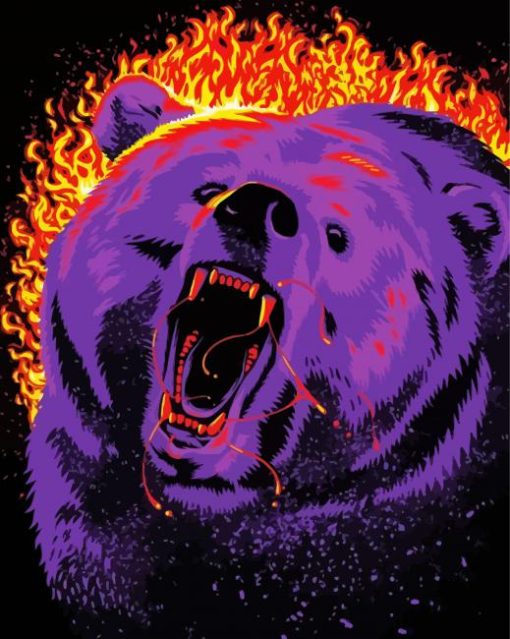 Abstract Fire Bear paint by number