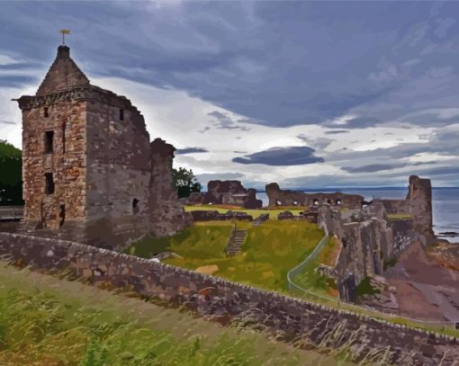 Aesthetic St Andrews Castle Art paint by number