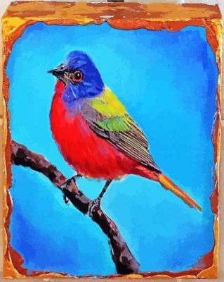 Aesthetic Painted Bunting Art paint by number