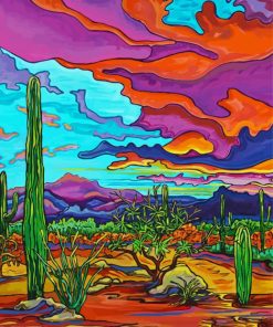 Aesthetic Colorful Desert paint by number