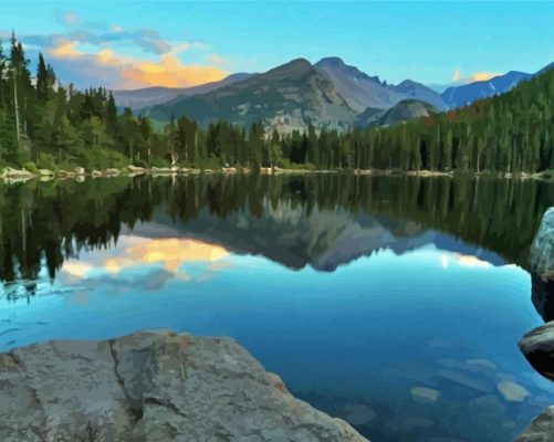 Bear Lake Rocky Mountain National Park paint by number