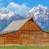 Barn Teton Mountains paint by number