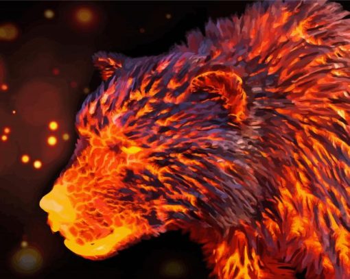 Bear Fire Paint by number
