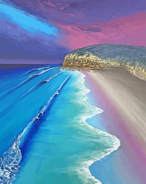 Bells Beach Sunset paint by number