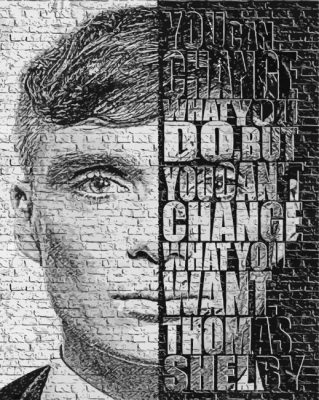 Black And White Thomas Shelby Peaky Blinders Paint by number