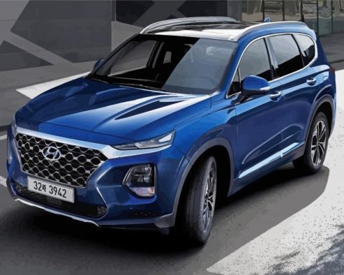 Blue Hyundai Santa Fe Car paint by number