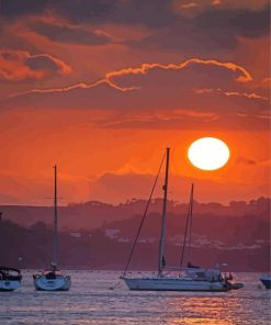 Brixham At Sunset paint by number